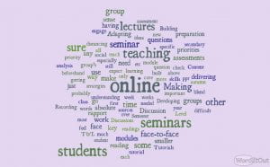 word cloud - priorities if time for face to face learning limited